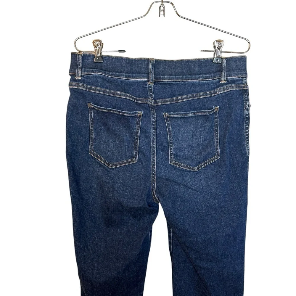 Spanx Womens Skinny Ankle Jeans Pull On Midnight Shade Regular High Rise Large